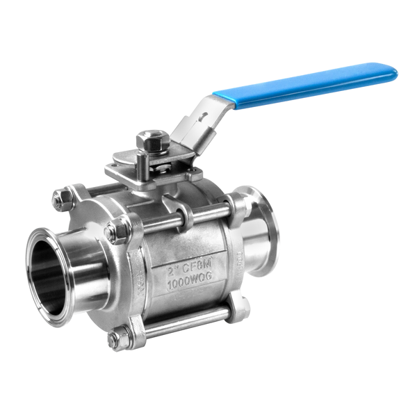 Steel & Obrien 2-1/2" Ball Valve, 2 Way/Actuated/Clamp Ends/Normally Closed, 316SS BLV2C-2.5-NC-316